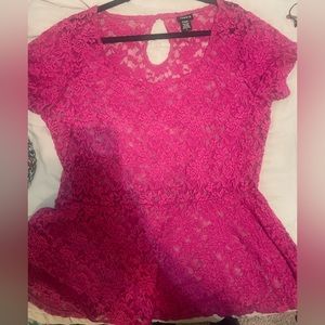 Torrid Sheer Lace Peplum